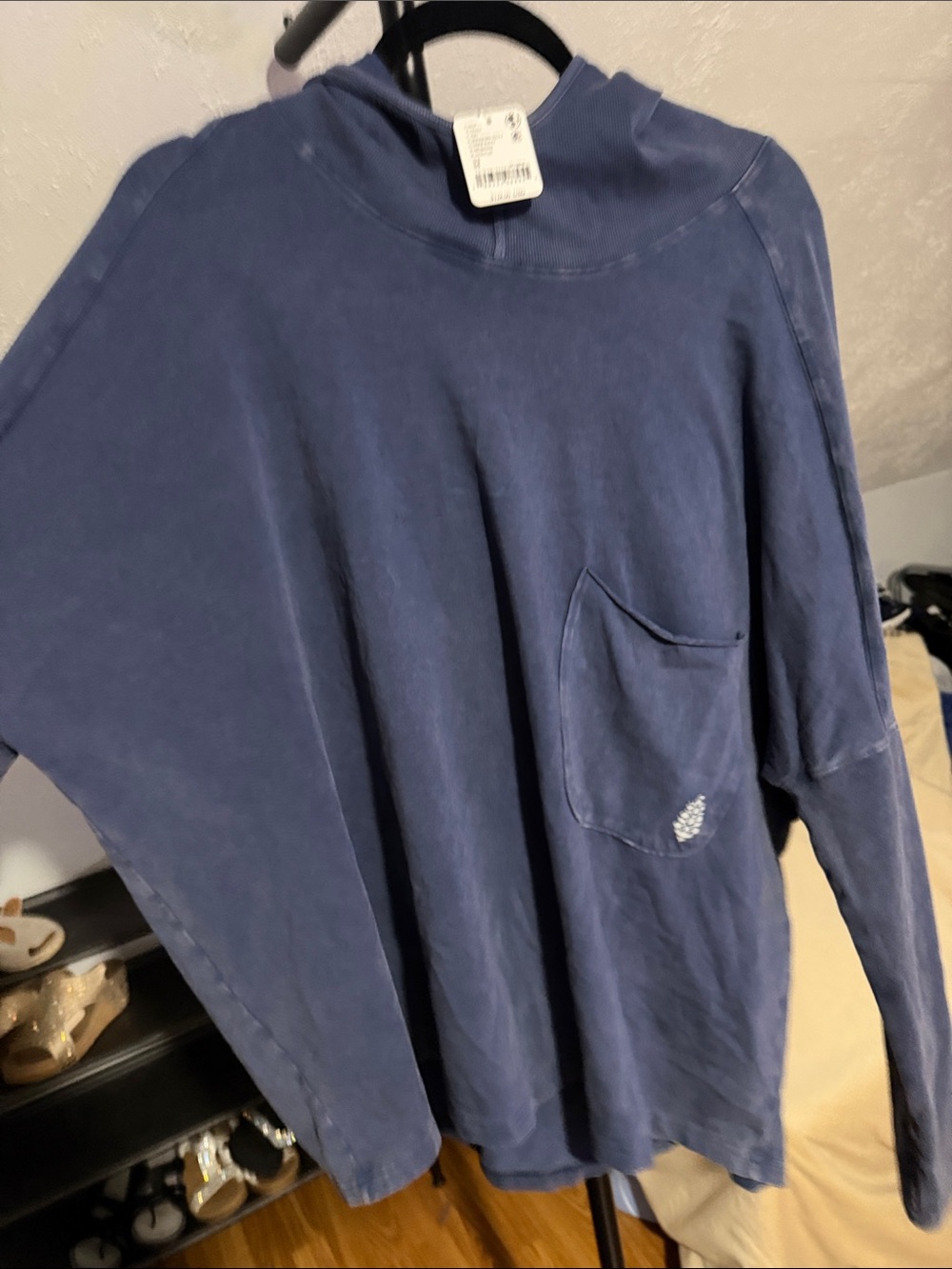 FP Movement by Free People Indigo Blue Long Sleeve Pocket Top